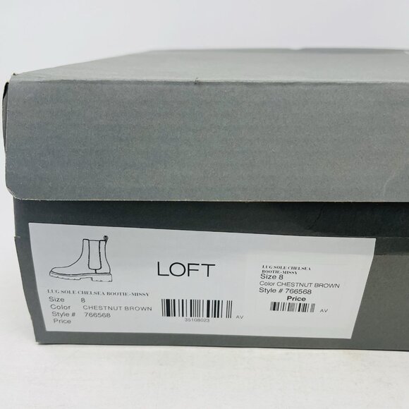 Ann Taylor LOFT Womens Size 8 Lug Sole Chelsea Booties in Chestnut Brown $155 - Picture 9 of 11